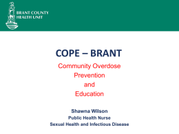 Brant County Public Health Unit – Naloxone Training Slide Deck