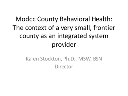 Modoc County Health Services Organizational Chart