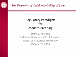Regulatory Paradigms for Modern Breeding