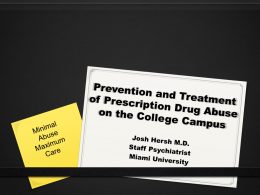 Prevention and Treatment of Prescription Drug Misuse on the