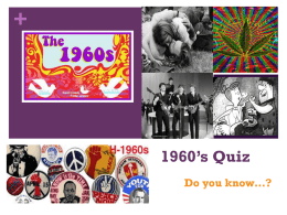 1960s Notes and Quiz Questions