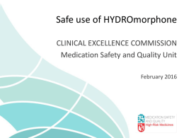 Hydromorphone Safety - PowerPoint