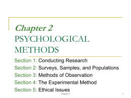 CHAPTER 2 PSYCHOLOGICAL METHODS