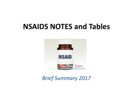 NSAIDS NOTES and Tables