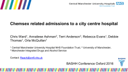 Chemsex related admissions to a city centre hospital