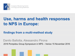 Health related responses to NPS, Mr Danilo Ballotta, EMCDDA