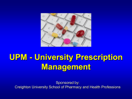 UPM - University Prescription Management