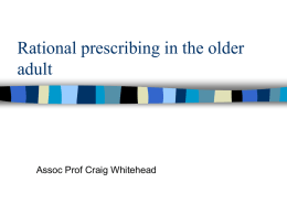 Rational prescribing in the older adult