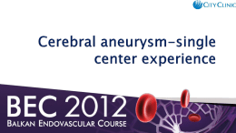 14. Cerebral aneurysm - single center experience