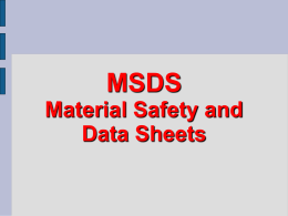 MSDS Material Safety and Data Sheets