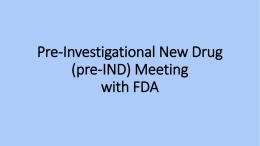 information about pre-IND meeting