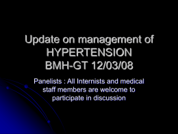 Update on management of HYPERTENSION