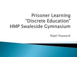 Prisoner Learning at HMP Swaleside Gymnasium