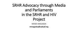 SRHR Project, Media and Parliaments