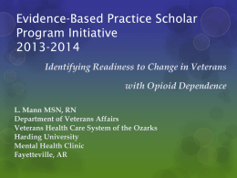 Evidence-Based Practice Scholar Program Initiatives 2012-2013
