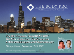 ICAAC 2007: Key HIV Research