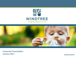 You Title Goes Here - Windtree Therapeutics