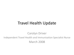 Travel Health Update - Public Health Wales