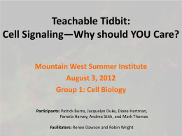 Cell Signaling (PowerPoint) Mountain West 2012