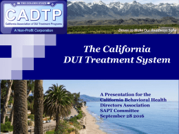 CADTP - CA DUI Treatment System