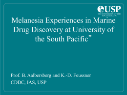 Melanesian Experiences in Marine Drug Discovery at University of the