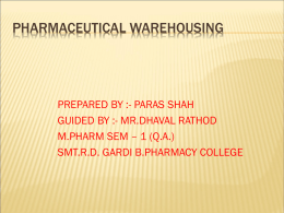 pharmaceutical warehouseing