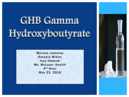 GHB Gamma Hydroxyboutyrate