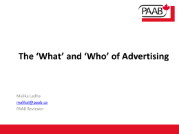 `What` and `Who` of Advertising