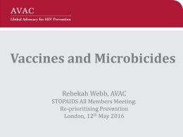 Vaccines and Microbicides