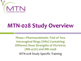 MTN-028 Study Overview