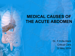 Medical causes of acute abdomen