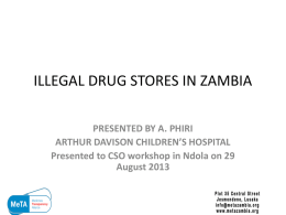 illegal drug stores in zambia