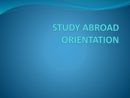 study abroad orientation - Savannah State University