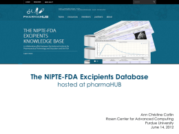 The NIPTE-FDA Excpient Database Hosted at pharmaHUB