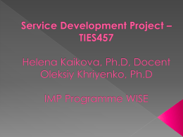 Service Development Project (Part 2)