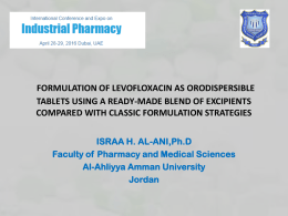 formulation of levofloxacin as orodispersible tablets using a ready