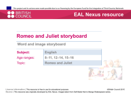 Word and image storyboard - EAL Nexus