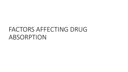 What Factors affect Drug Absorption