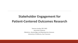 Stakeholder Engagement for Patient-Centered
