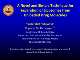 A Novel and Simple Technique for Separation of Liposomes from