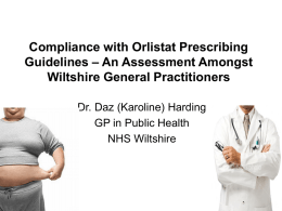 Adult Obesity and Prescribing in Wiltshire