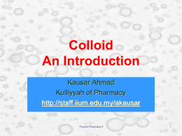 Introduction to Colloids