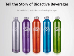 Tell the Story of Bioactive Beverages