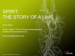 SPIRIT: The Story of a LIMS