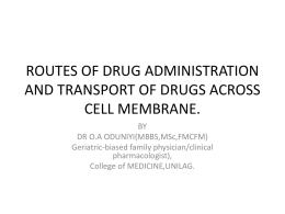 routes of drug administration and transport of