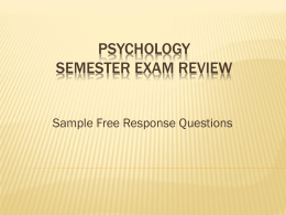 Psychology Semester Exam Review