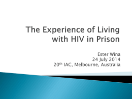 The Experience of Living with HIV in Prison