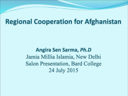 How important is regional cooperation for Afghanistan?