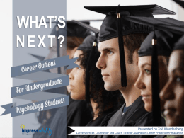 Undergraduate Psychology career options