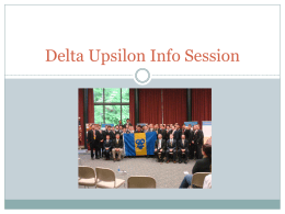 Delta Upsilon Info Session